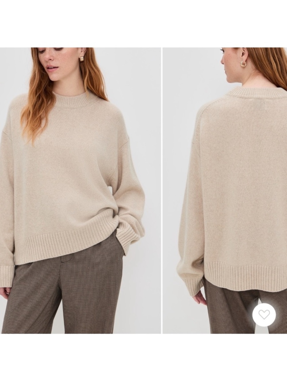 Reformation  cove cashmere Oversized Sweater in Beige